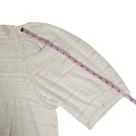 Treasure&Bond Beautiful Lace Blouse, 3X, Ivory - Picture 12 of 14